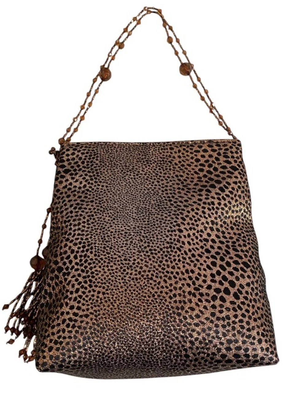 Vintage Cache leopard print evening purse
